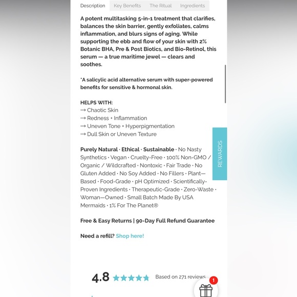 New Earth Harbor SAMPHIRE Biotic Perfecting Serum 1oz - Picture 6 of 7